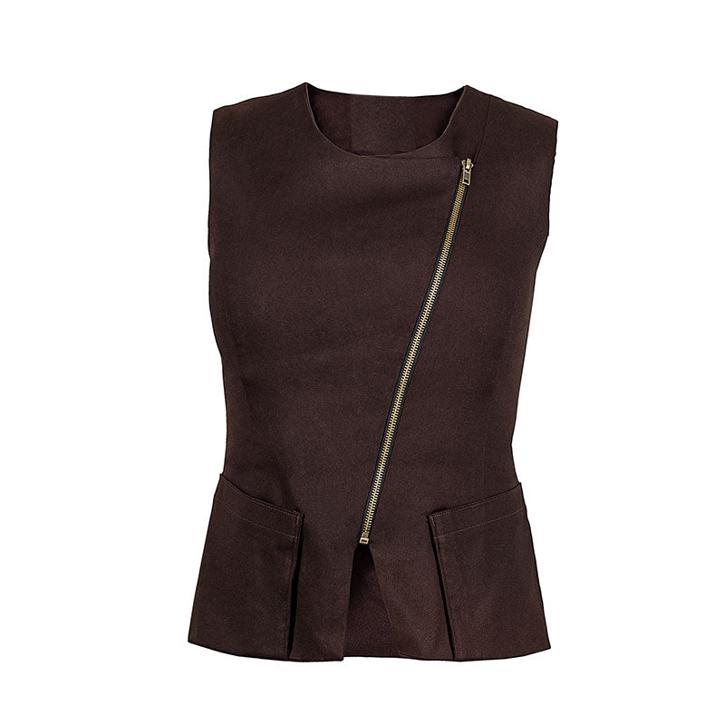 "Tempest" Stretch Twill Shooting Vest w/Asymmetrical Zipper