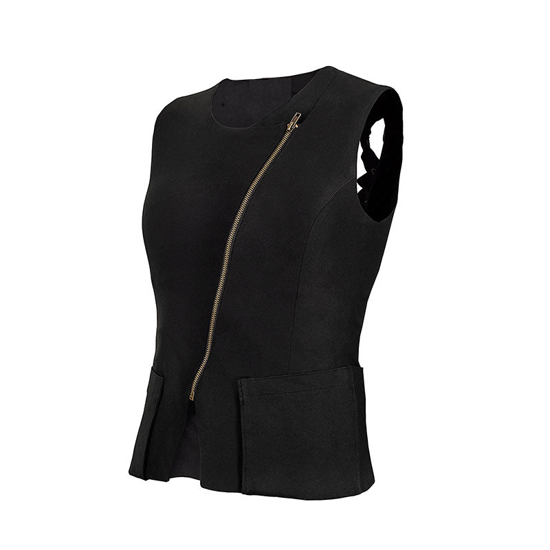"Tempest" Stretch Twill Shooting Vest w/Asymmetrical Zipper