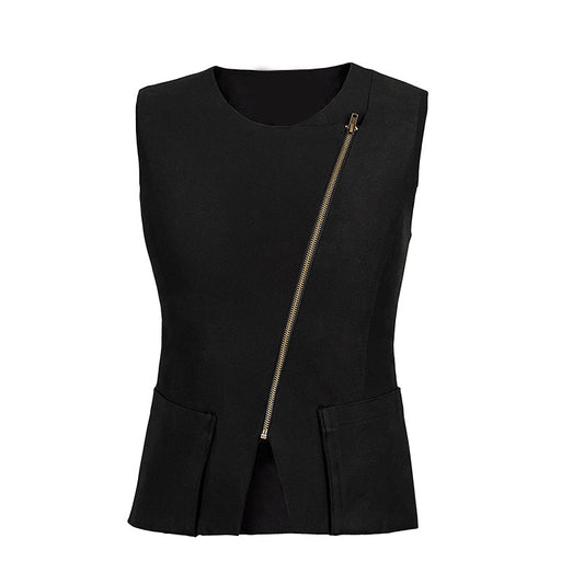 "Tempest" Stretch Twill Shooting Vest w/Asymmetrical Zipper