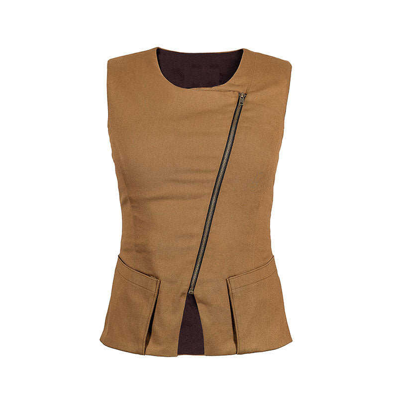 "Tempest" Stretch Twill Shooting Vest w/Asymmetrical Zipper